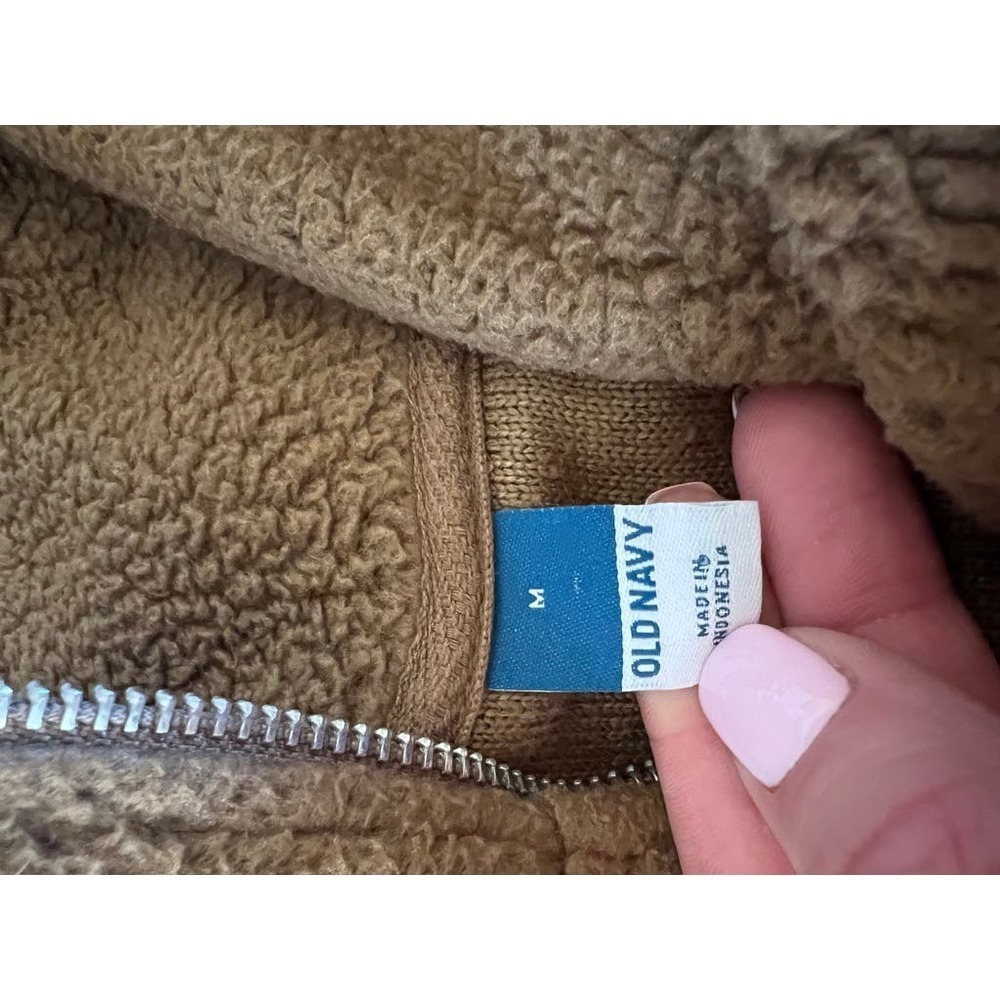 Old Navy Brown Sherpa Quarter Zip - Picture 4 of 5